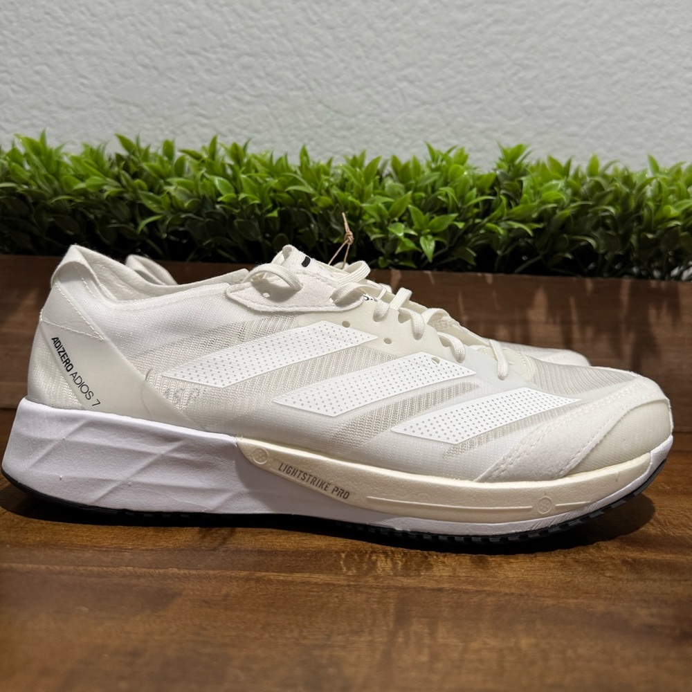 Adidas Adizero Adios 7 Running Shoes White Ivory GY2588 Men’s Size 8.5